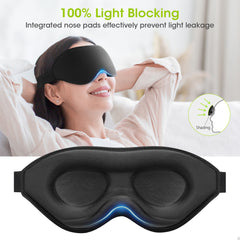 100% Blackout Sleep Mask for Women Men - Perfect Eye Sleeping Mask for Side Sleeper, Zero Eye Pressure, 3D Cutout Eye Movement Friendly, Ultra Soft & Comfortable Eye Mask for Travel/Sleep/Nap