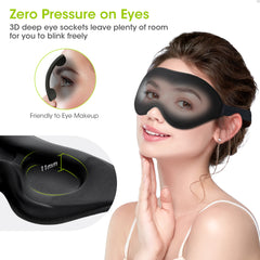 100% Blackout Sleep Mask for Women Men - Perfect Eye Sleeping Mask for Side Sleeper, Zero Eye Pressure, 3D Cutout Eye Movement Friendly, Ultra Soft & Comfortable Eye Mask for Travel/Sleep/Nap