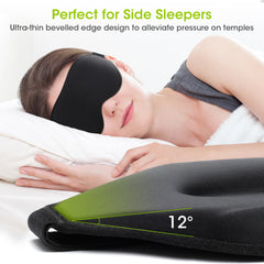 100% Blackout Sleep Mask for Women Men - Perfect Eye Sleeping Mask for Side Sleeper, Zero Eye Pressure, 3D Cutout Eye Movement Friendly, Ultra Soft & Comfortable Eye Mask for Travel/Sleep/Nap