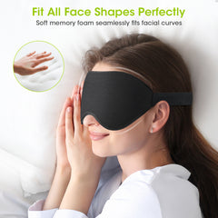 100% Blackout Sleep Mask for Women Men - Perfect Eye Sleeping Mask for Side Sleeper, Zero Eye Pressure, 3D Cutout Eye Movement Friendly, Ultra Soft & Comfortable Eye Mask for Travel/Sleep/Nap